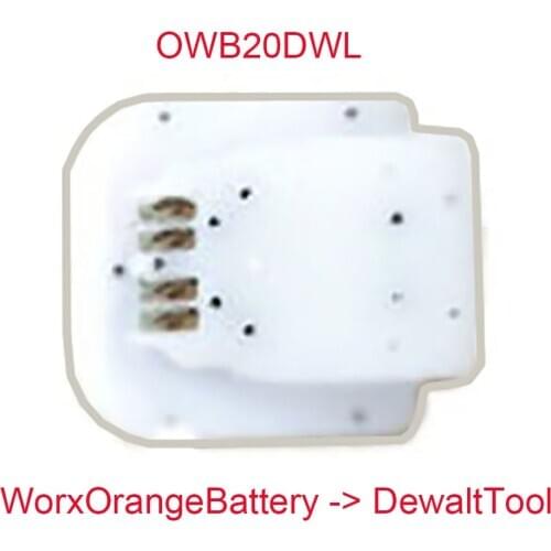 Power Tool Parts Adapter OWB20DWL Junctor Converter Use Worx Orange Small Foot 20V Li-ion Battery For Dewalt 18V 20V Tool
