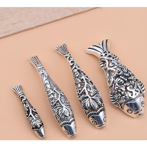 925 sterling silver Thai silver elbow jewelry accessory retro fish tube handmade DIY beaded material bracelet accessory
