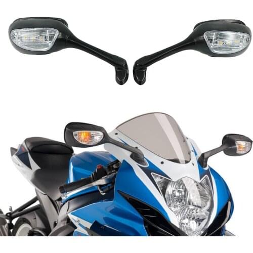 Motorcycle Rear View Mirror Side Mirrors With LED Turn Signal Light For Suzuki GSXR600 750 2006-2010 GSXR1000 2005-2008 K6 K7 K8