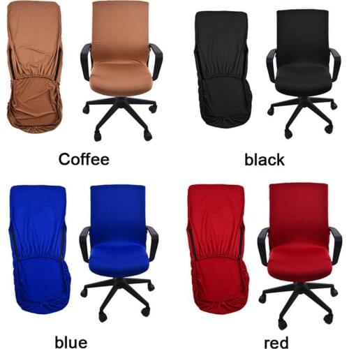 3sizes Siamese Office Chair Cover Swivel Chair Computer Armchair Protector Executive Task Slipcover Internet Bar Back Seat Cover