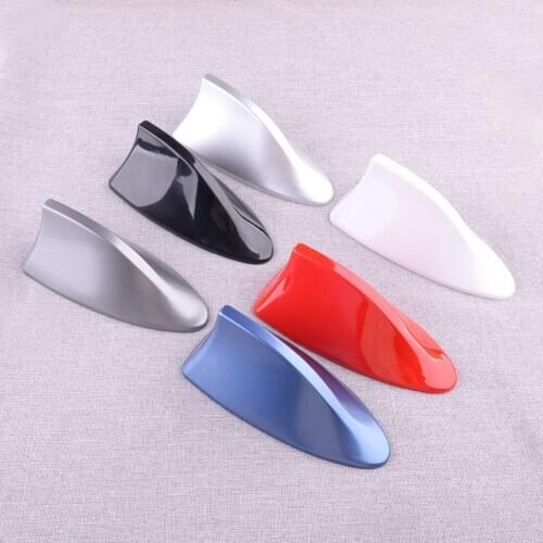 CITALL Car Exterior Roof Shark Fin Antenna FM/AM Signal Radio Aerial Decoration Black/Red/Blue/Silver/Grey/White Universal