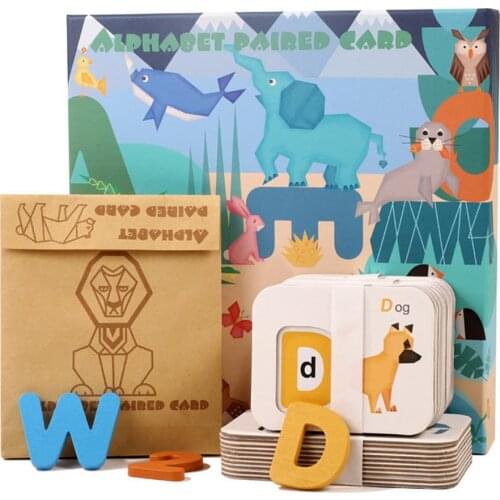 Childrens Wooden Toys Montessori Number Letter Matching Cognitive Card Blocks Early Learning Educational Toys For Kids Gift
