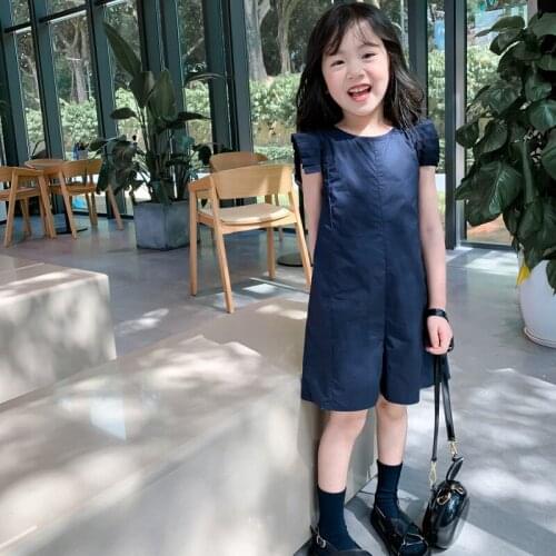 2021 Spring New Arrival Girls Fashion Korean Design Overalls Kids Sleeveless Harem Jumpsuit