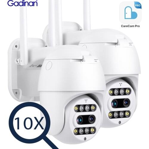 Gadinan 3MP IP Camera 10X Zoom WIFI Wireless Outdoor Full Color Night Vision PTZ IP Camera Audio Network CCTV Surveillance