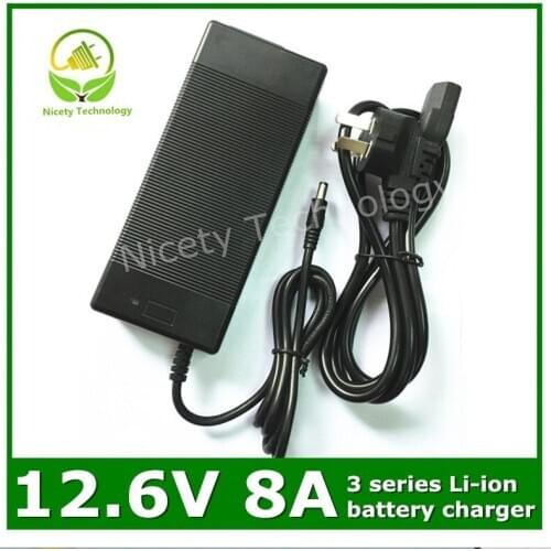 Output 12.6V 8A Intelligence Lithium Li-ion Battery Charger for 3Series 12V Li-ion Lithium Polymer Battery Pack Good Quality
