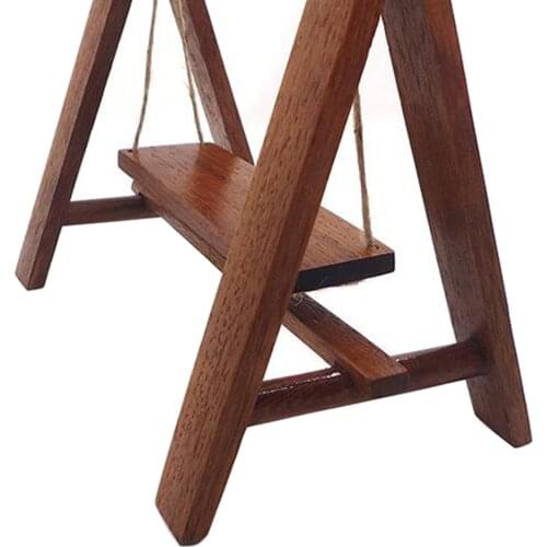 1:12 DIY Doll House Kit Miniature Dollhouses Furniture Garden Kids Play Hanging Wooden Swing Accessories Dollhouse Decoration