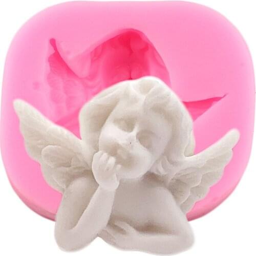 Angel Silicone Mold Chocolate Making Moulds Baby Birthday Sugarcraft Fondant Cake Decorating Tools Polymer Clay Candy Mould