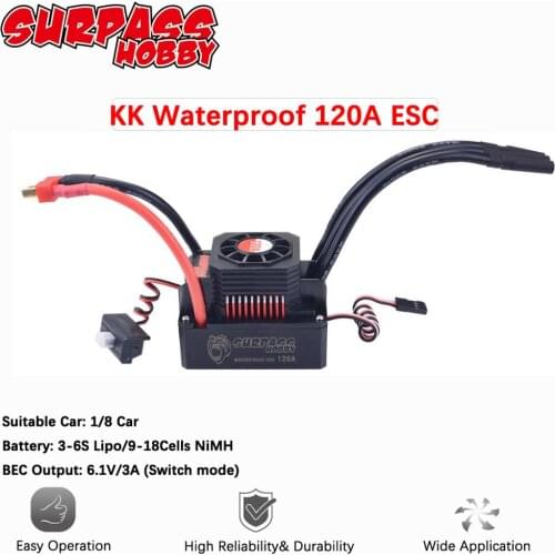 Waterproof 120A Brushless Senseless Speed Controller for 1:8 1:10 RC Crawler Buggy Drift Car Accesorries rc esc