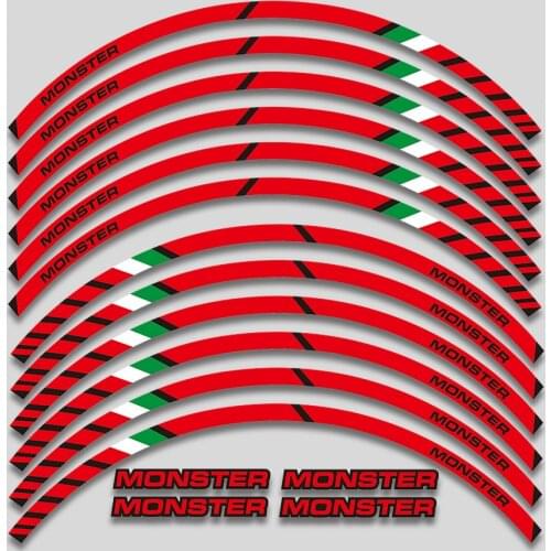 Hot sell Motorcycle Wheel Sticker stripe Reflective Rim For DUCATI MONSTER 1200SR 695 696 796 1100 1100S 797 821 795 S4R S6