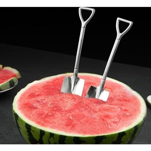 New Style Ice Cream Spoon Mirror Polish Strong Construction Stainless Steel Home Fruit Spoon for Kids Kitchen Supplies Products