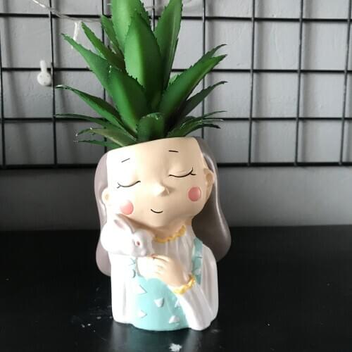 Small 3D Girl Vase Planter Making Tool Mould for Cement Plaster Epoxy Resin Clay Handmade Concrete Silicone Pot Molds