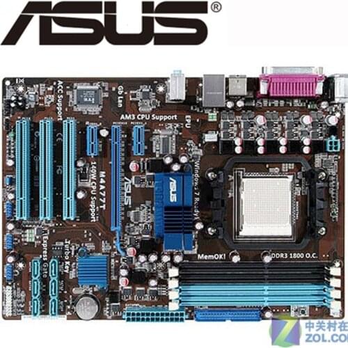 Socket AM3 ASUS M4A77T Motherboard M4A77T DDR3 16GB ATX Systemboard For AMD 770 Desktop Mainboard USB2.0 SATA II Used