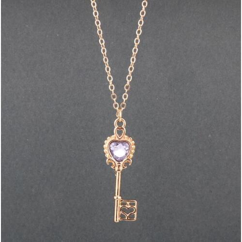 MQCHUN New Jewelry Kingdom Hearts Crystal Necklace Key Shape Chain Pendant Women Men Christmas Gift Choker Chaveiro-30