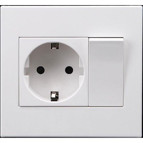 1 Gang 1 Way Wall Push Button Switch 86 Type Wall Socket Panel Outlet EU Standard German/French Type Light Switch 106A/250V