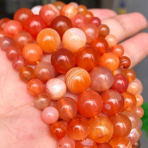Botswana Agates Natural Stone Beads Loose Round Beads Red Persian Agates for Jewelry Making DIY Bracelets Necklace 7.5/15 inch