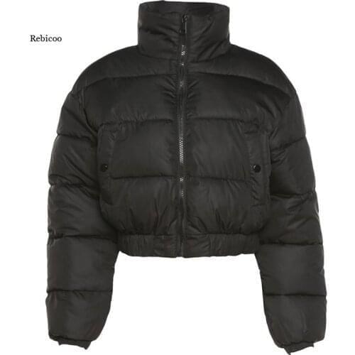 Autumn Winter Women Coat Puffer Jacket and Coats Fashion Christmas Bubble Cropped Outerwear Warm Clothing 2021 New