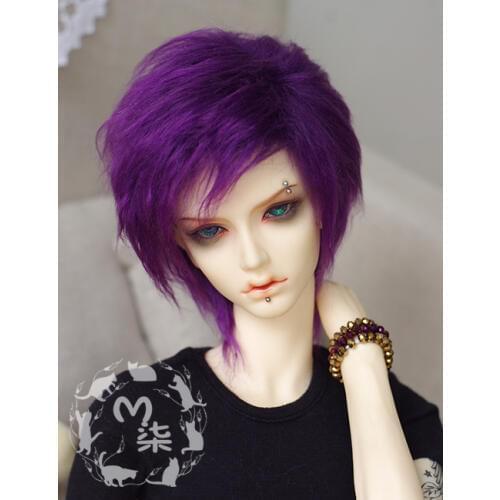 New 1/3 22-23cm 20-21cm 1/4 18-19cm 1/6 16-17cm Deep Purple Medium Long Furbic Wig Fur Wig BJD SD MSD YOSD Doll Wig
