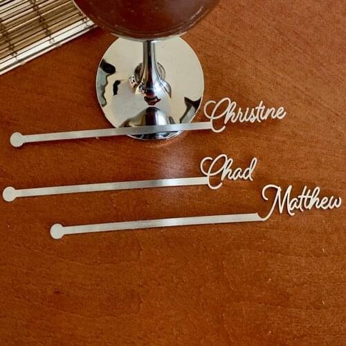 Personalized Long-handled Gold-plated Coffee Stirring Rod Customized Name Letter Stainless steel Beverage Stirrer Creative Tool