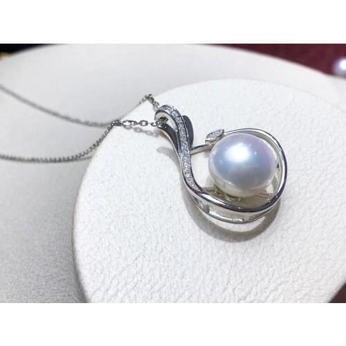 925 Sterling Silver Pendant Mountings Base Findings Jewelry Fittings Accessories Parts for Pearls Stones Crystal Coral Agate