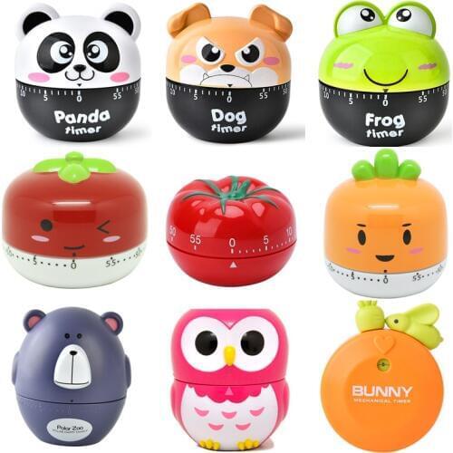 Cartoon Animal Vegetable Shape 60 Minute Timer Easy Operate Kitchen Timer Cooking Baking Helper Kitchen Tools Home Decoration