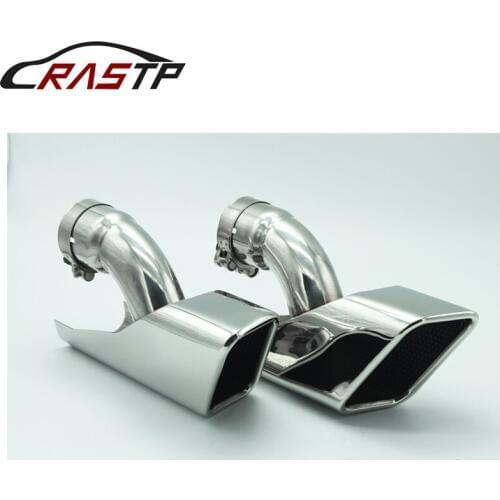 RASTP-2 Pcs Stainless Steel Muffler Exhaust Pipe Rear Exhaust Set for Land Rover 05 Range Rover Diesel RS-CR8064