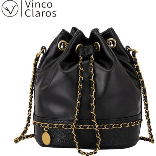 Luxury Brand Bucket Bag Women Cute Pink Crossbody Bag Leather Fashion Chain Shouder Bag Purses and Handbags Designer Sac Bolsas