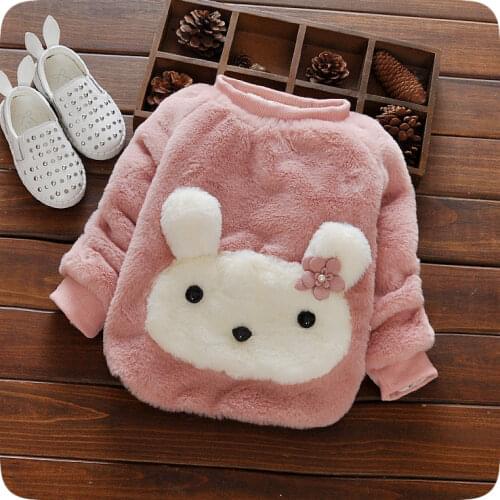 Christmas clothes cute girl autumn winter plus velvet warm childrens cartoon long-sleeved tops girls bottoming sweater