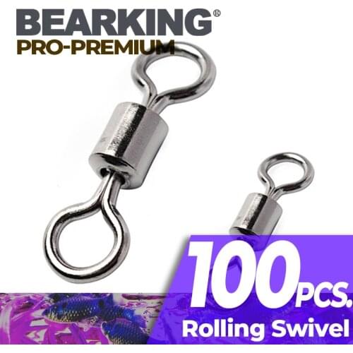 100PCS Hot models Bearking Ball Bearing rolling Swivel Solid Rings Fishing Connector Ocean Boat Fishing Hooks