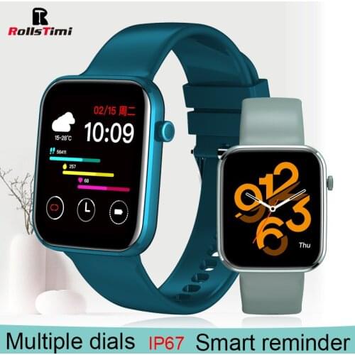 Rollstimi Smart Watch IP67 Waterproof Lady Full Touch Fashion Fitness Tracker Heart Rate Monitor Smart reminder MenSmartwristbad