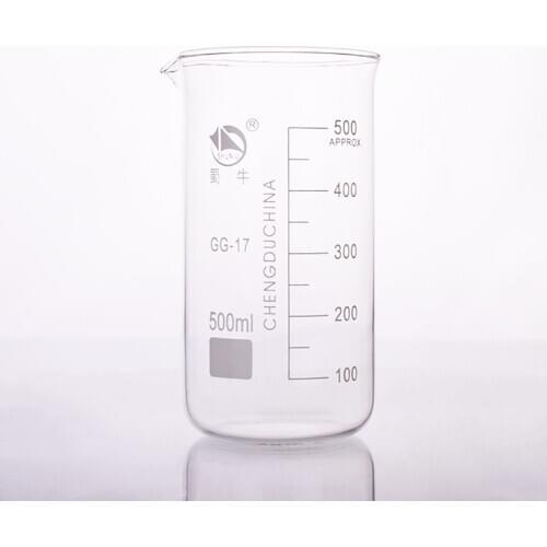 3pcs Beaker in tall form,Capacity 500ml,Outer diameter=77mm,Height=150mm,Laboratory beaker