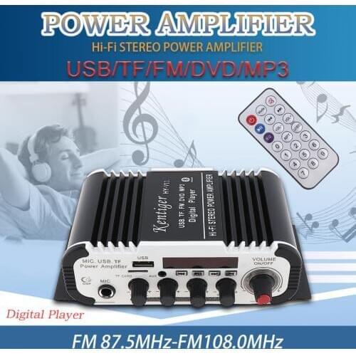 V11 2CH Bluetooth Car Audio Power Amplifier DC12V5A Auto FM Radio Player Support SD/USB/DVD/MP3 Input for Car Motorcycle Home