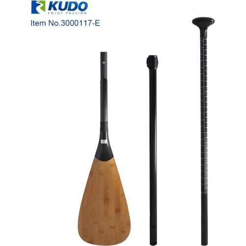High Quality 3-Piece Carbon Bamboo SUP Paddle Adjustable for Inflatable Stand Up Boards Paddle Water Surfing Sports