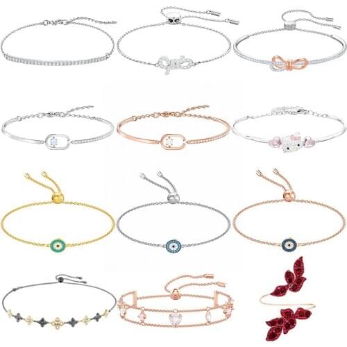 High quality Swa original mixed series fashion popular brand bow red flower leaf bracelet jewelry jewelry suitable for party