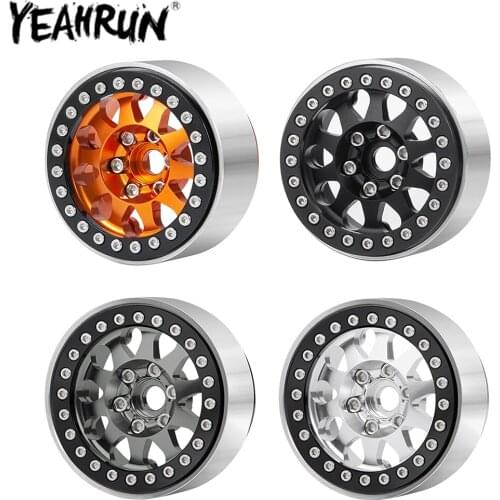 YEAHRUN 4PCS 1.9" Beadlock Wheel Rim 10-Spoke Wheel Hub for 1/10 RC Crawler Axial SCX10 II 90046 TRX4 Tamiya MST Parts