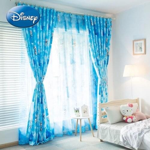 Disney Cartoon Shading Frozen Aisha Princess Elsa Childrens Room Curtain Bay Window French Window
