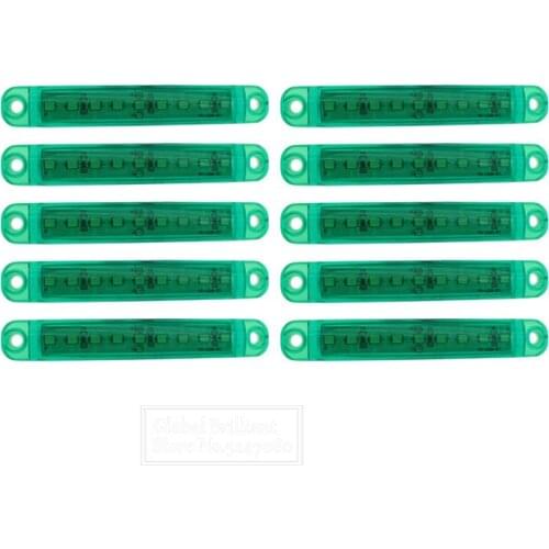 10x Green 9LED Bus Truck Trailer Truck 24V LED Lights Side Marker Light Waterproof LED Light Tail Indicator Parking Light