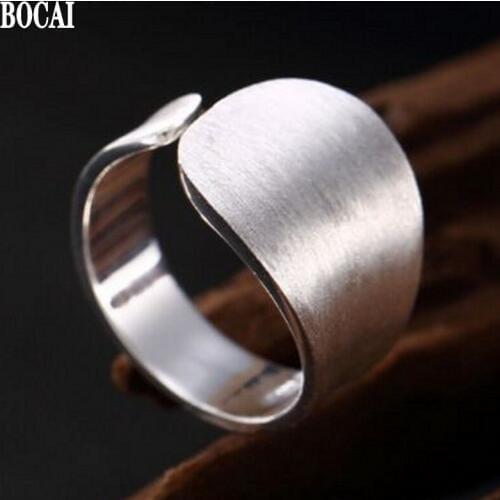 New 100% real S925 pure silver Korean version of the drawing ring for female fashion simple personality 925 silver women ring