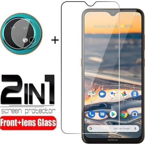 2-in-1 Front Tempered Glass for Nokia 7.2 5.3 6.2 5.4 2.3 2.4 8.3 5G Soft Camera Lens Protection Film Screen Protector Glass
