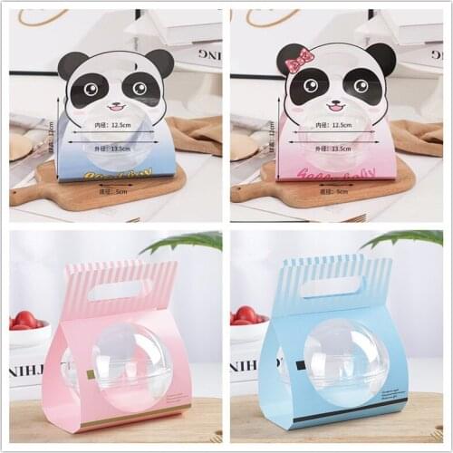 20pcs High quality mousse ball cake box transparent plastic crystal ball dessert cups creative protable packaging gift paper box