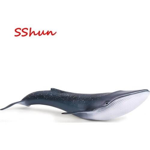 27*10*4.5cm children cognitive simulation marine life animal toy blue whale model toy static decoration