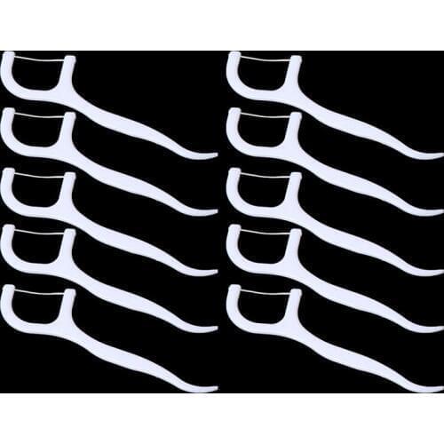 10pcs 100% Food Grade High Polymer Toothbrush Dental Floss Stick Dental Cleaning Care Tool Oral Cleaning Toothpick