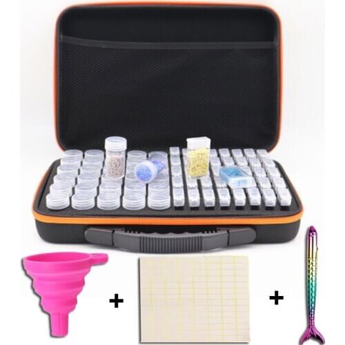 70 Bottles Diamond Painting Box Tool Container Storage Box Carry Case Holder Hand Bag ZipperDiamond Cross Stitch Accessories