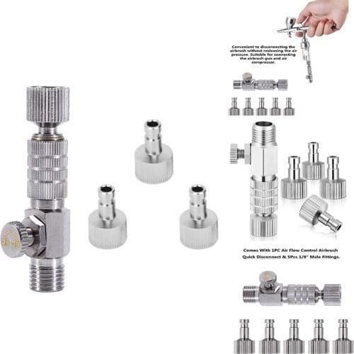 Airbrush Quick Release Air Flow Control Coupler with 1/8Inch Male Coupler Fitting Connections Adjustment Valve CNIM Hot