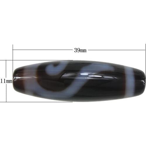 Amulet Ruyi Pattern AAA Grade Agate Natural Tibetan Dzi Beads Oval 13x38mm Hole:Approx 2mm Free Shipping