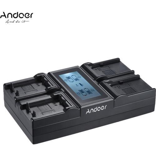 Andoer NP-FW50 NPFW50 NP-F970 4-Channel Digital Camera Battery Charger for Sony a7 a7R a7sII a7II a6500 A6300 NP-F550 F750 etc