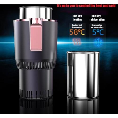12V 2 in 1 Smart Car Cup Holder Cooler Warmer Drinks Cans Drink Holder For Car Camping Travel with Digital Temperature Display