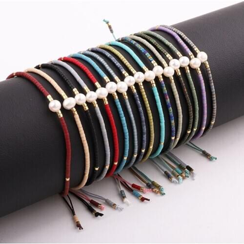 JARAVVI Cute Design Women Bracelet Miyuki Beads Natural Stone Real Pearl Adjustable Bracelet Women Jewelry Gift