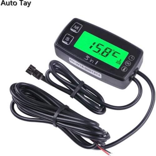 Digital Tach Hour Meter Theomometer Temp Meter for Gas Engine Motorcycle Marine Jet Ski Buggy Tractor Pit Bike Paramotor Buuger