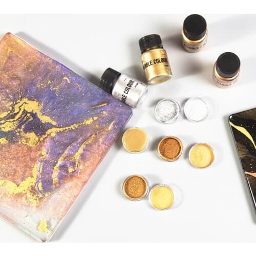 Colorant Pearl Pigment Dye UV Resin Epoxy Colour Jewelry Making Shimmer Metallic Gold Silver Color Pigment Pearlescent 15g