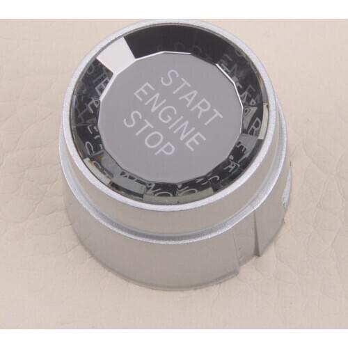 CITALL Gloosy Silver Car Ignition Engine Start Stop Switch Button Cover Decor fit for BMW 1 2 3 4 5 6 Series X1 X3 X4 X5 X6